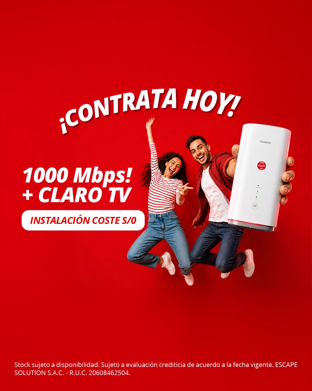 Contrata Hoy 1000 Mbps + Claro TV